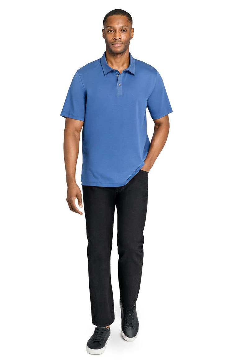Solid Reworked Slim Fit Polo, Alternate, color, MED BLUE