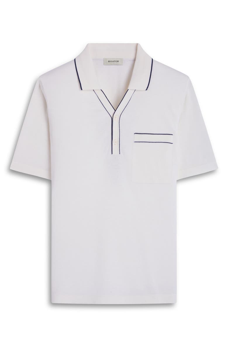 Bugatchi Tipped Cotton & Silk Pocket Polo Sweater, Alternate, color, 
