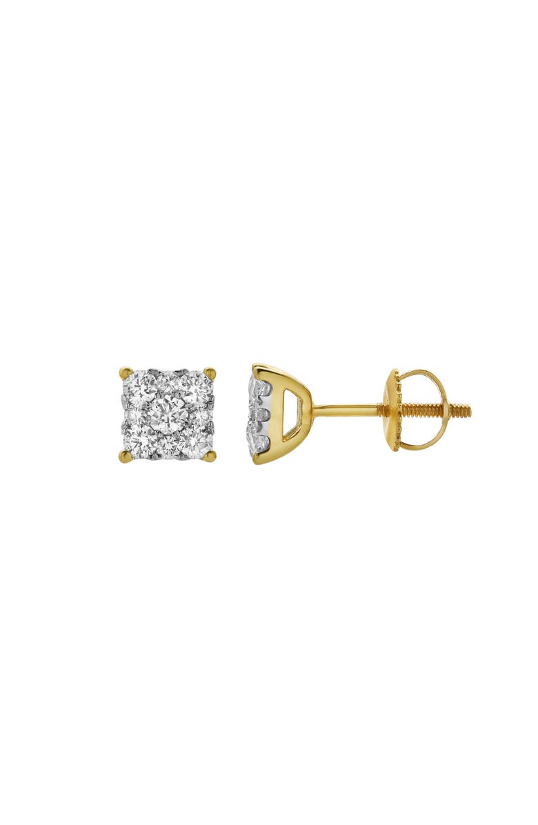 LuvMyJewelry Nova 14K Yellow Gold Cluster Lab Grown Diamond Unisex Earrings - 0.99 Cts, Alternate, color, 14K Yellow Gold