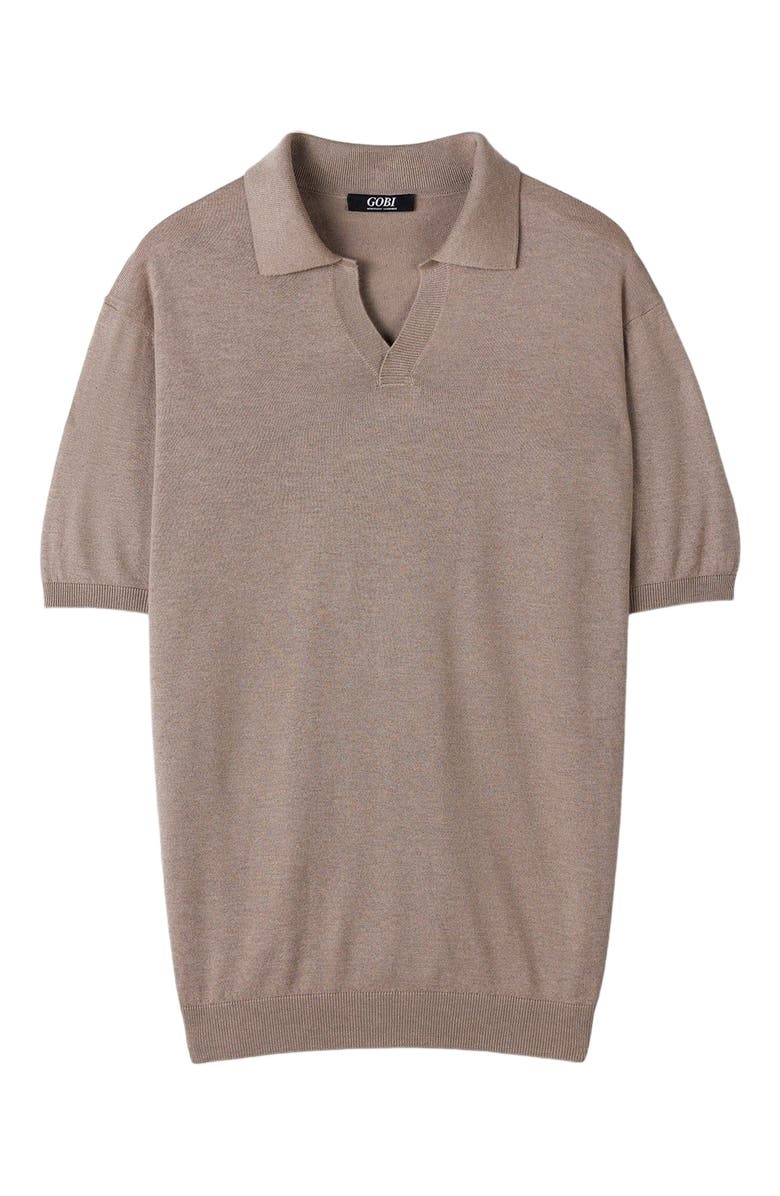 GOBI Mongolian Cashmere Silk Cashmere Polo Shirt, Alternate, color, Nomad