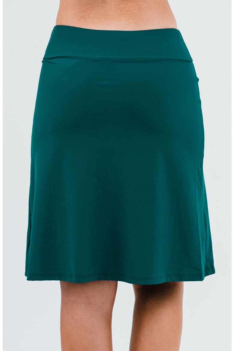 Knee Length Swim Skort With Bike Shorts, Alternate, color, Dark Jade