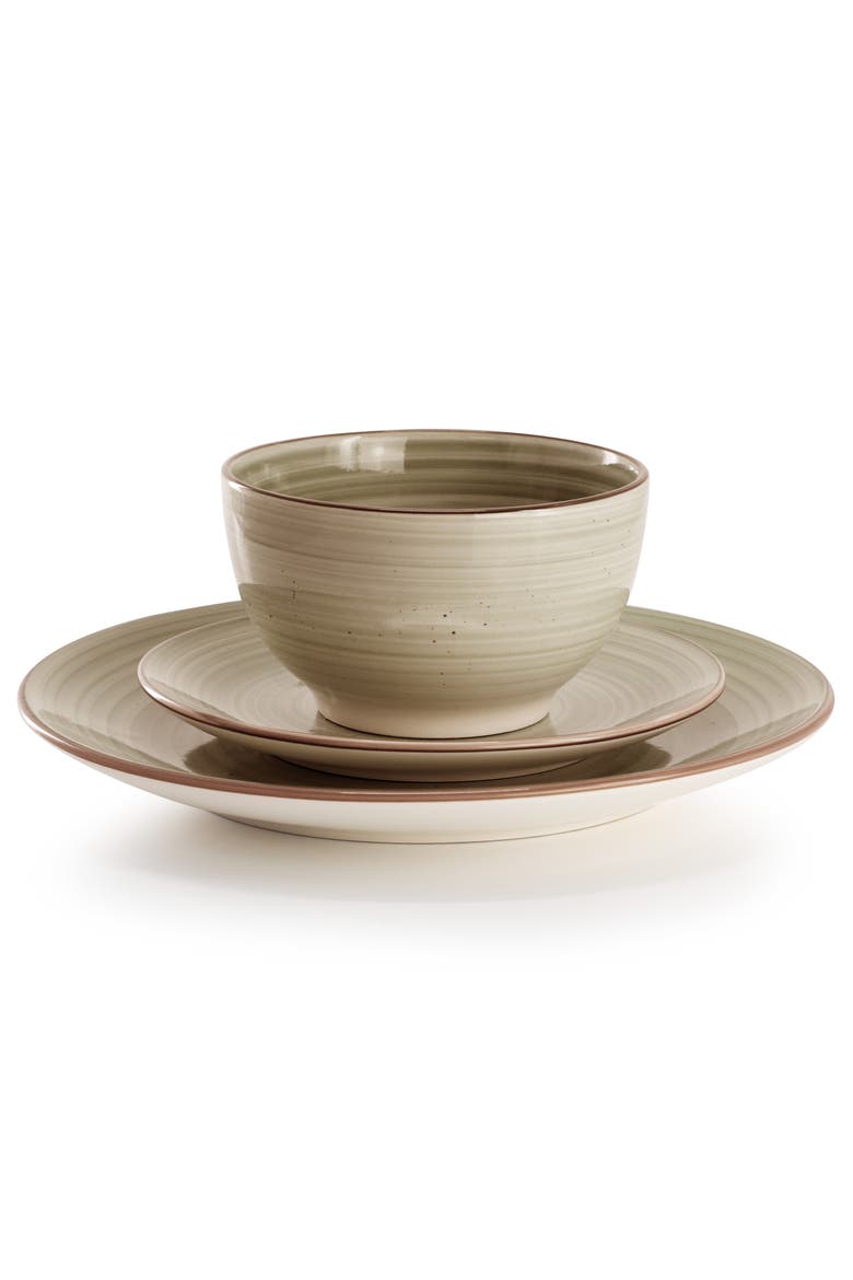 Stonebury 12 Piece Stoneware Dinnerware Set, Alternate, color, Beige