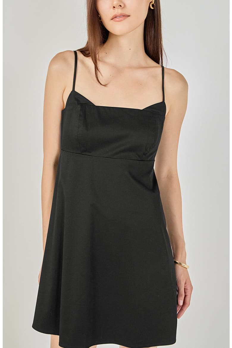 Spaghetti Strap Minidress, Alternate, color, BLACK