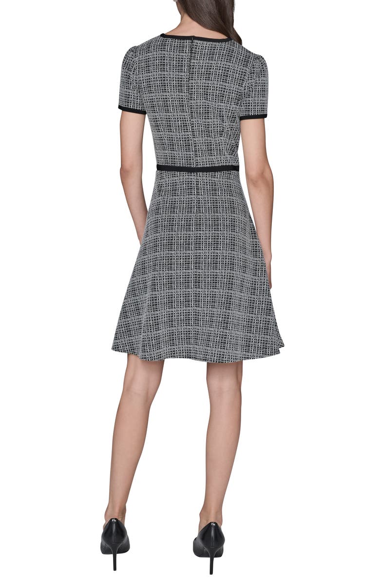 KARL LAGERFELD PARIS Knit Jacquard Dress, Alternate, color, Black Soft White