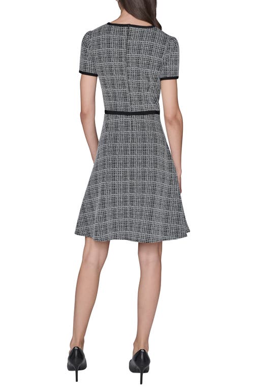 Karl Lagerfeld Paris Knit Jacquard Dress In Gray
