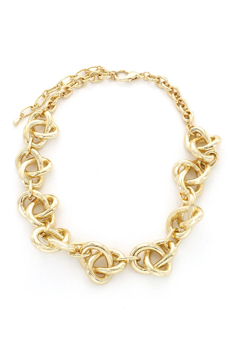 Knot Collar Necklace, Main, color, GOLD