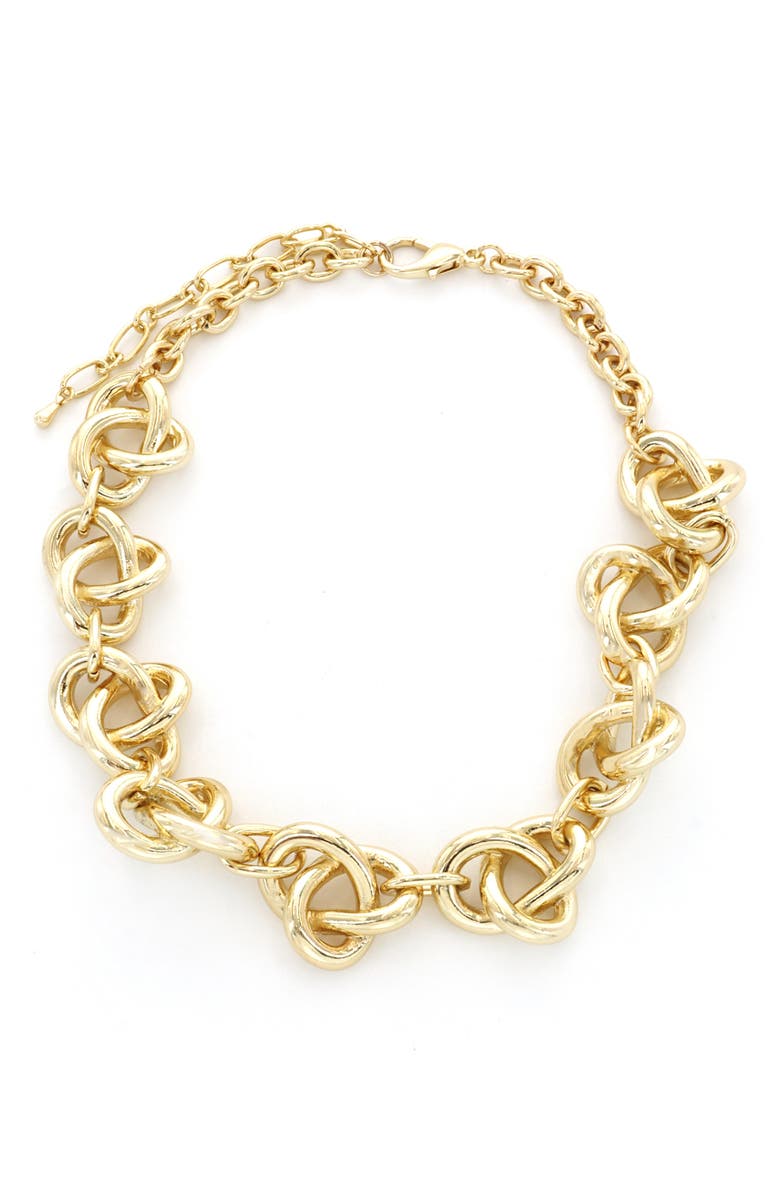Panacea Knot Collar Necklace, Main, color, Gold