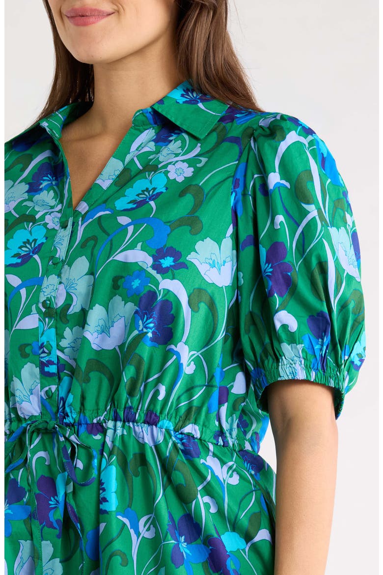 Stacie Floral Print Cotton Minidress, Alternate, color, KELLY-BLUES-MULTI