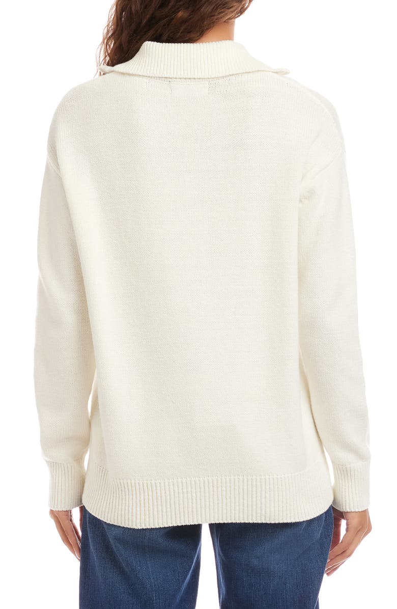 Karen Kane Half Zip Sweater, Alternate, color, Off White