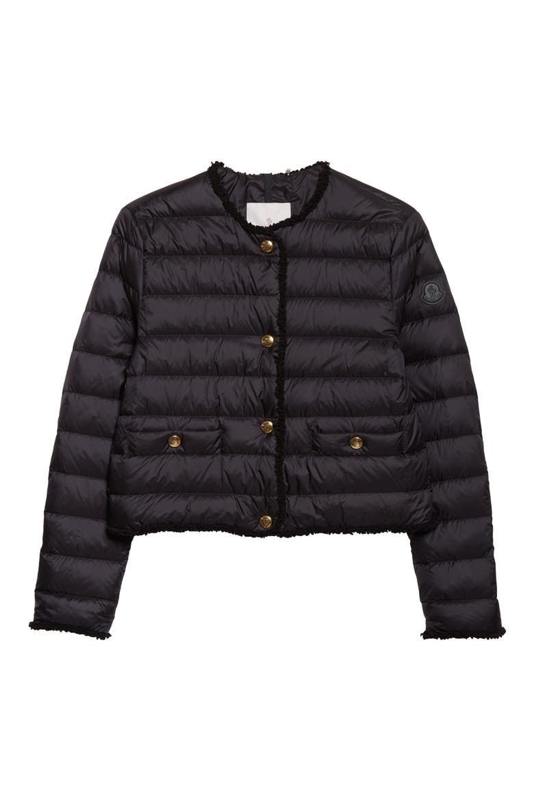 Fleurs Down Puffer Jacket, Alternate, color, BLACK
