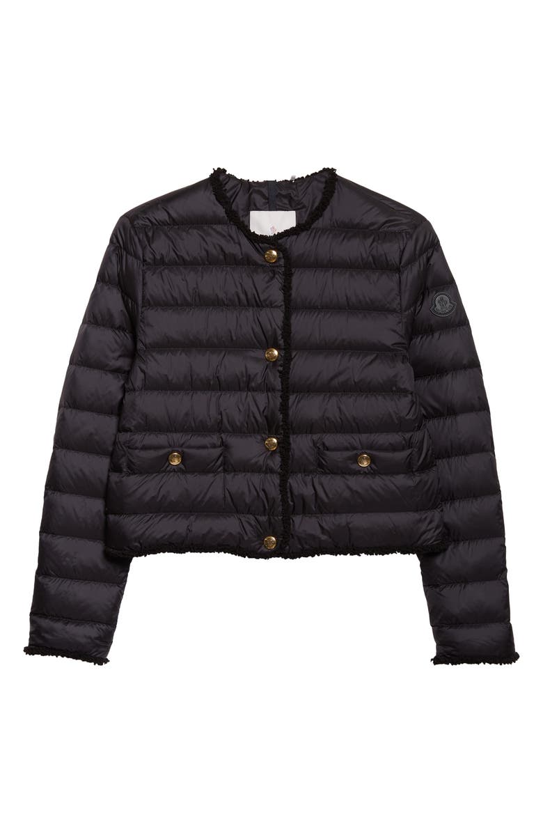 Moncler Fleurs Down Puffer Jacket, Main, color, Black