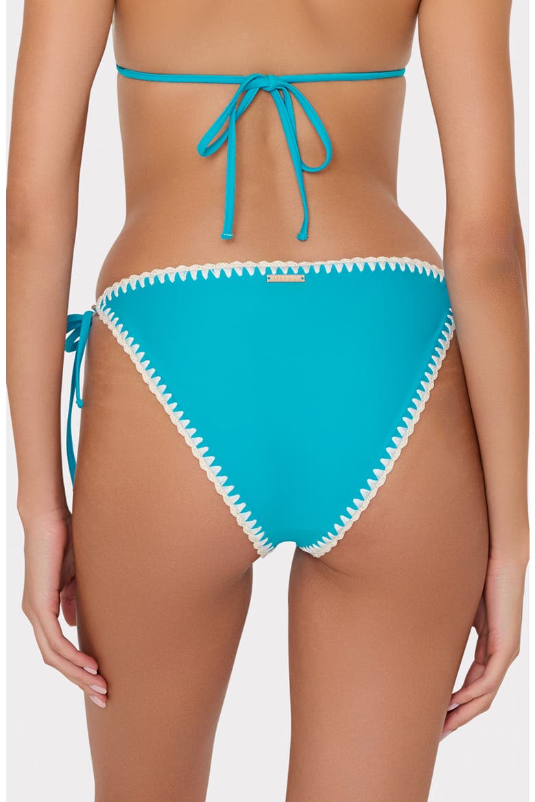 Whipstitch Detail String Bikini Bottoms, Alternate, color, TEAL