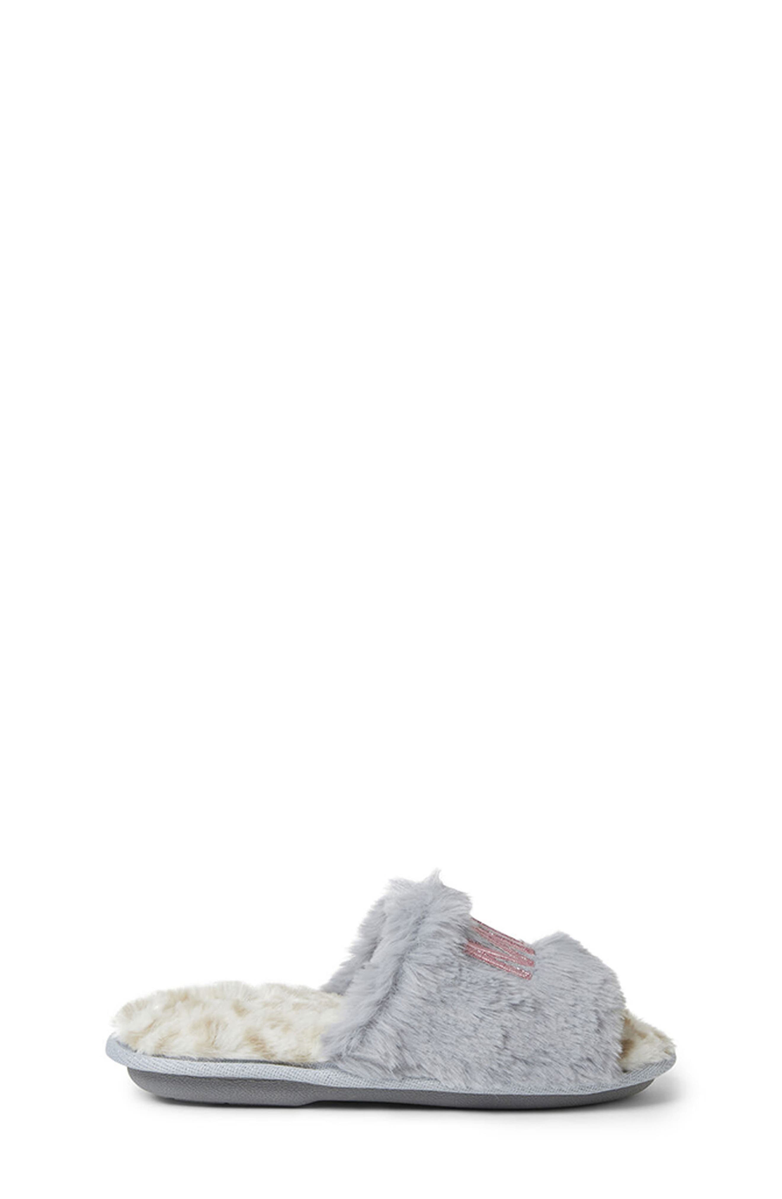DEARFOAMS Kids' Faux Fur Slide Slipper, Alternate, color, 