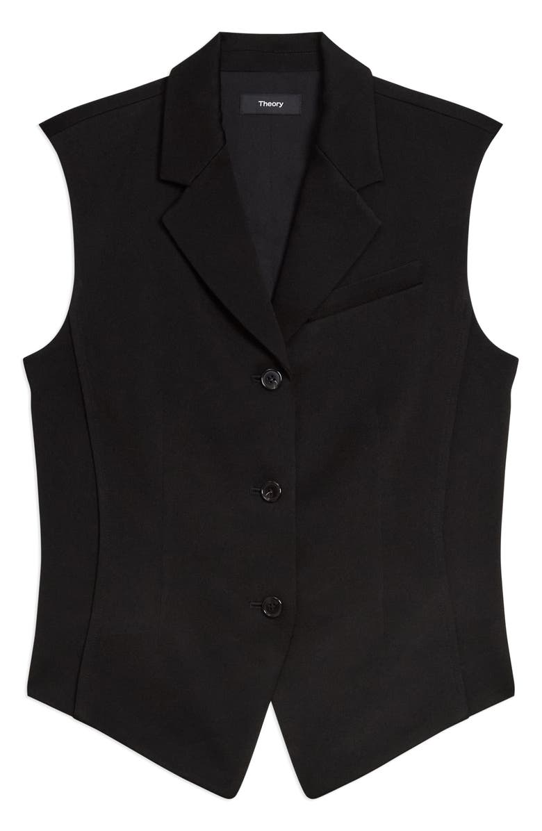 Theory Satin Vest, Alternate, color, Black
