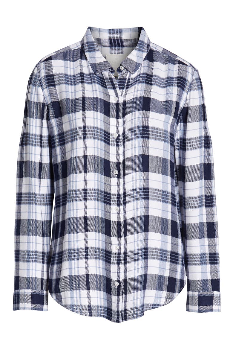 Plaid Shirt, Alternate, color, NAVY WHITE FOLK PLAID