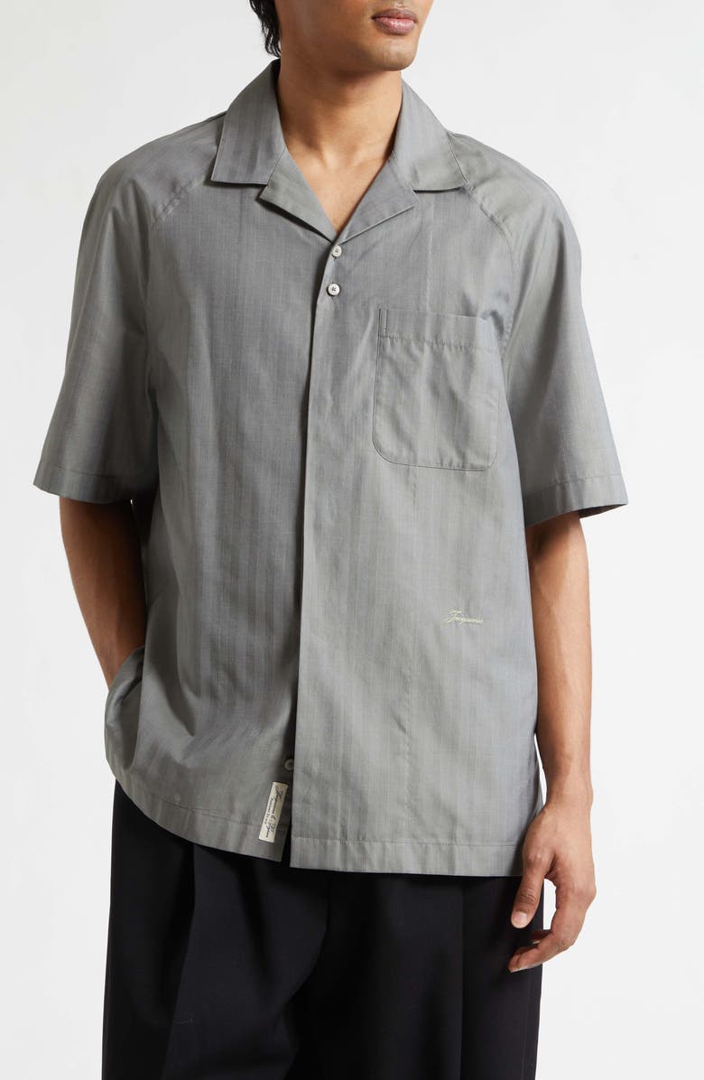 Jacquemus La Chemise Romarin Camp Shirt, Main, color, Dark Khaki