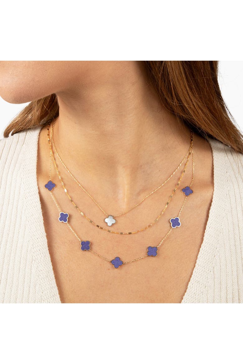 Small Amethyst Clover Necklace, Alternate, color, Amethyst