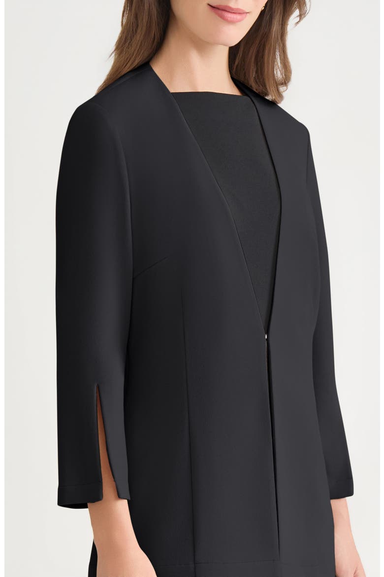Tailored Slit Cuff Crepe Jacket, Alternate, color, BLACK