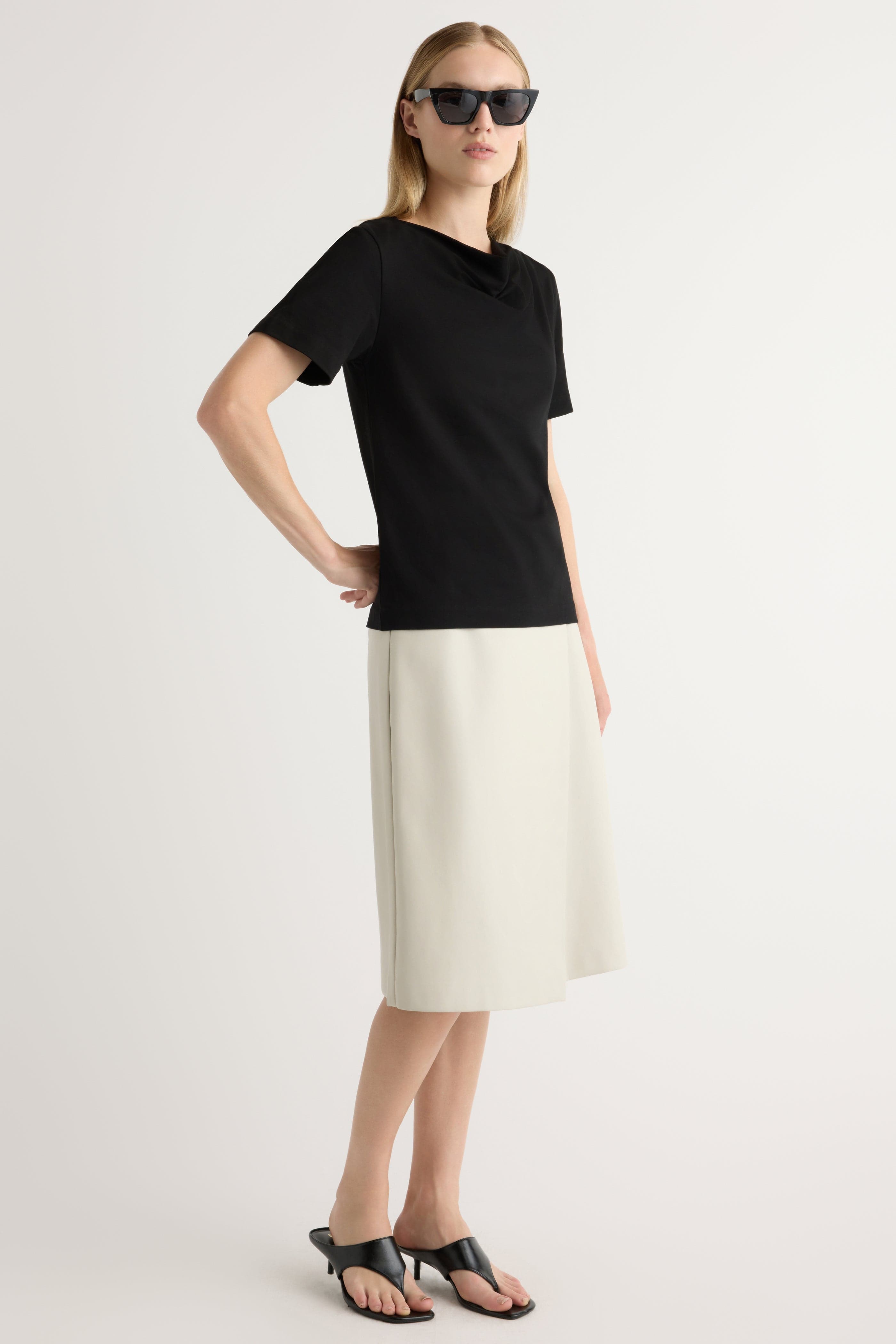 Kendra Organic Cotton Cowl-Neck Tee - image 2