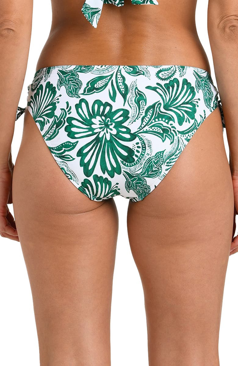 La Blanca Botanical Brocade Side Tie Bikini Bottoms, Alternate, color, Jungle
