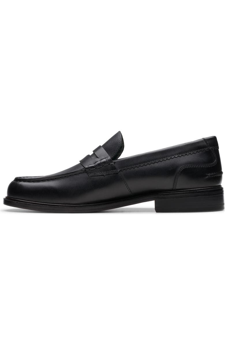 Clarks<sup>®</sup> Craft James Lo Penny Loafer, Alternate, color, Black Leather