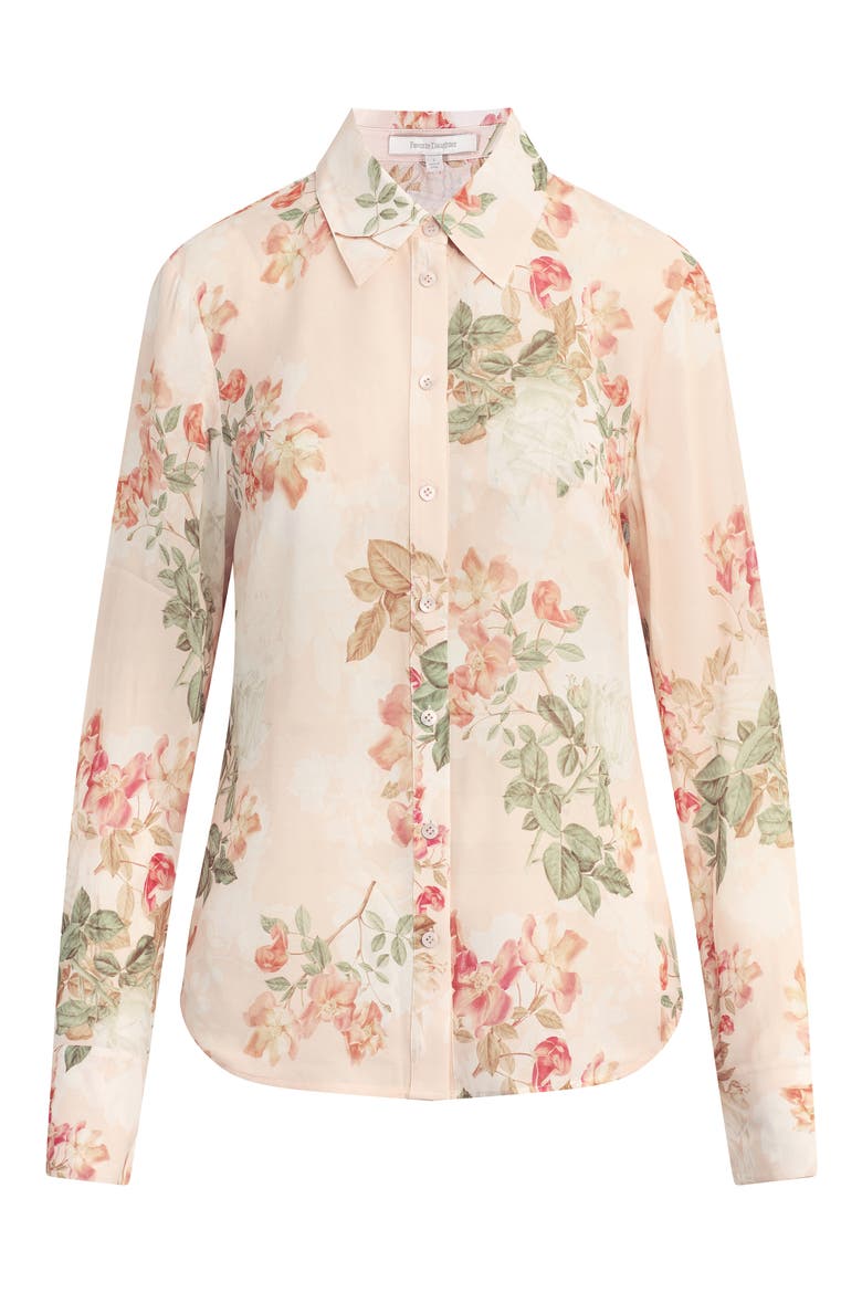 The Bailey Georgette Button-Up Shirt, Alternate, color, LIGHT PEACH ROSE G