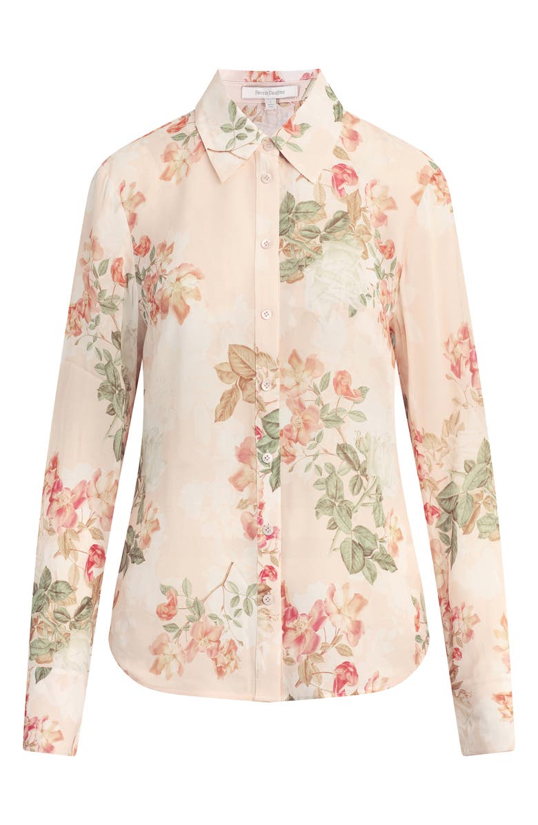 Favorite Daughter The Bailey Georgette Button-Up Shirt, Alternate, color, Light Peach Rose G