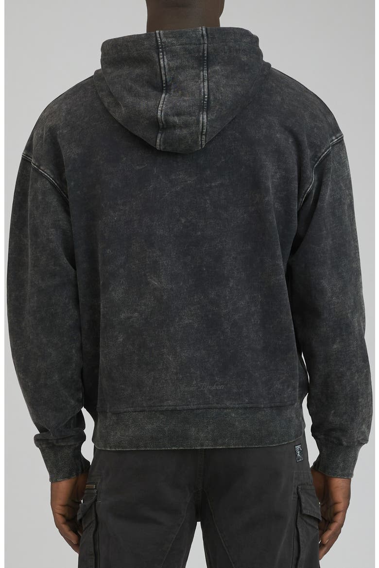 Redwood Colorblock Camo Cotton Zip-Up Hoodie, Alternate, color, BLACK