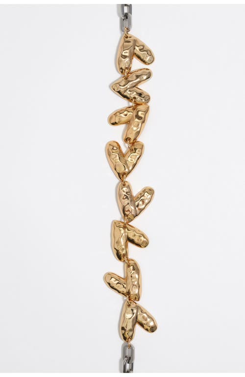 Bimba Y Lola Two-tone Textured Hearts Necklace In Gold