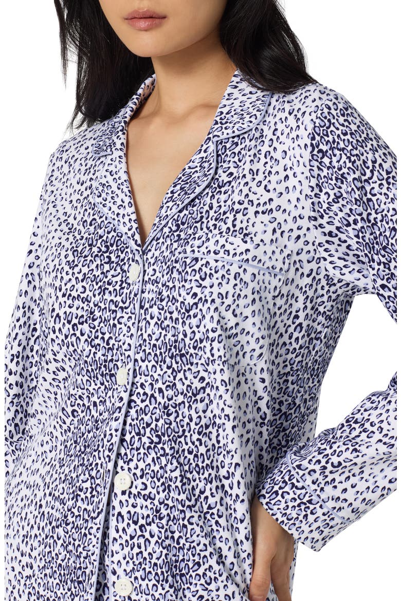 Print Stretch Organic Cotton Pajamas, Alternate, color, SEA KITTEN