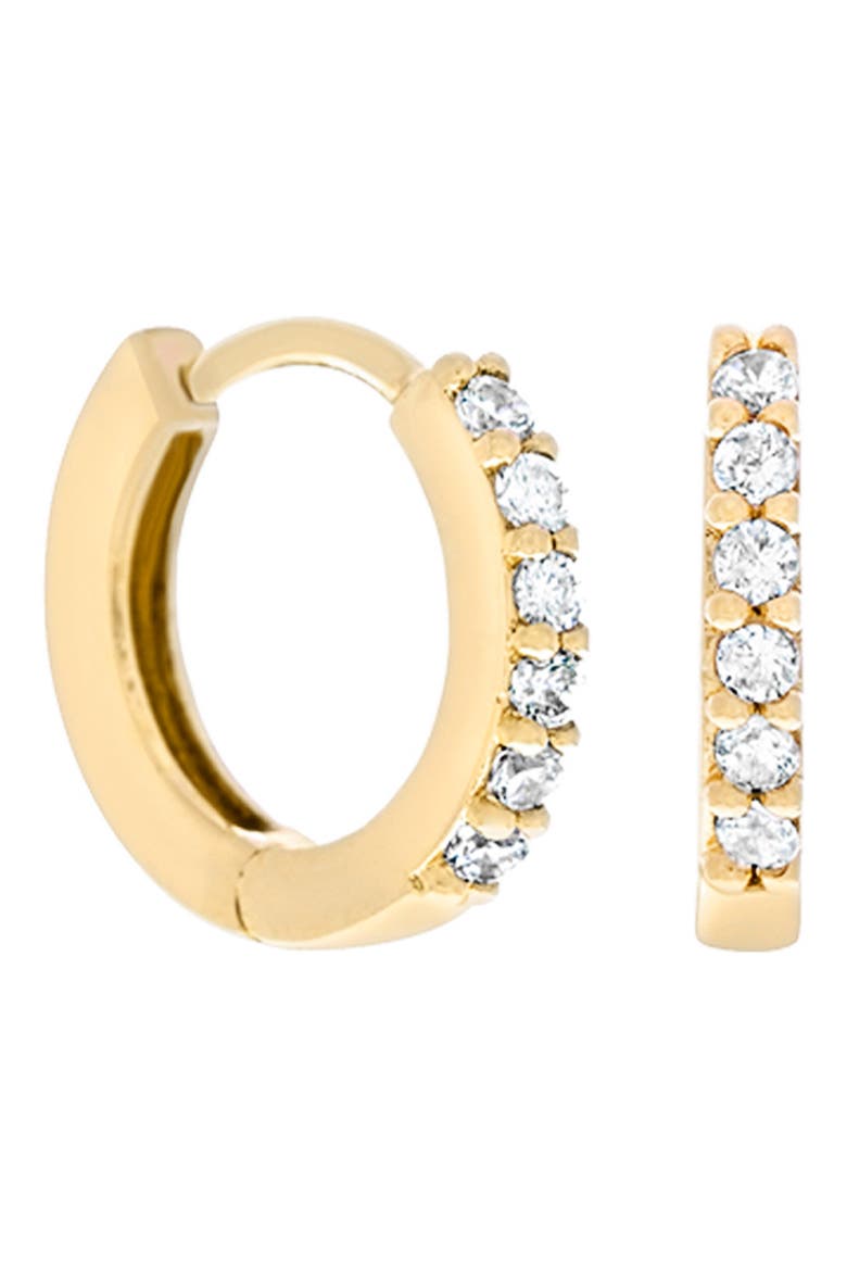 Cubic Zirconia Mini Hoop Earrings, Alternate, color, GOLD
