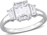DELMAR Sterling Silver Created Moissanite Ring