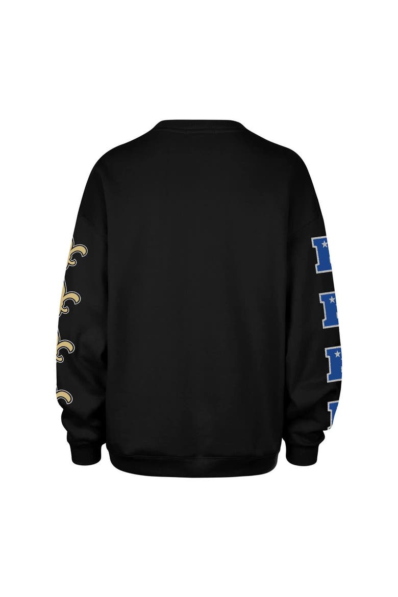 Women's '47  Black New Orleans Saints Go Big Oversized Pullover Sweatshirt, Alternate, color, Black