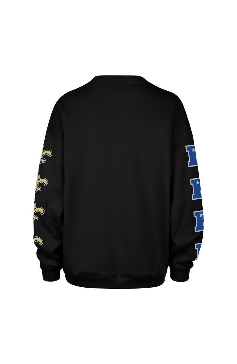 '47 Women's '47  Black New Orleans Saints Go Big Oversized Pullover Sweatshirt, Alternate, color, Black