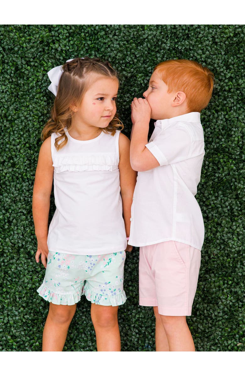 RuffleButts Girls Knit Ruffle Trim Shorts, Alternate, color, 