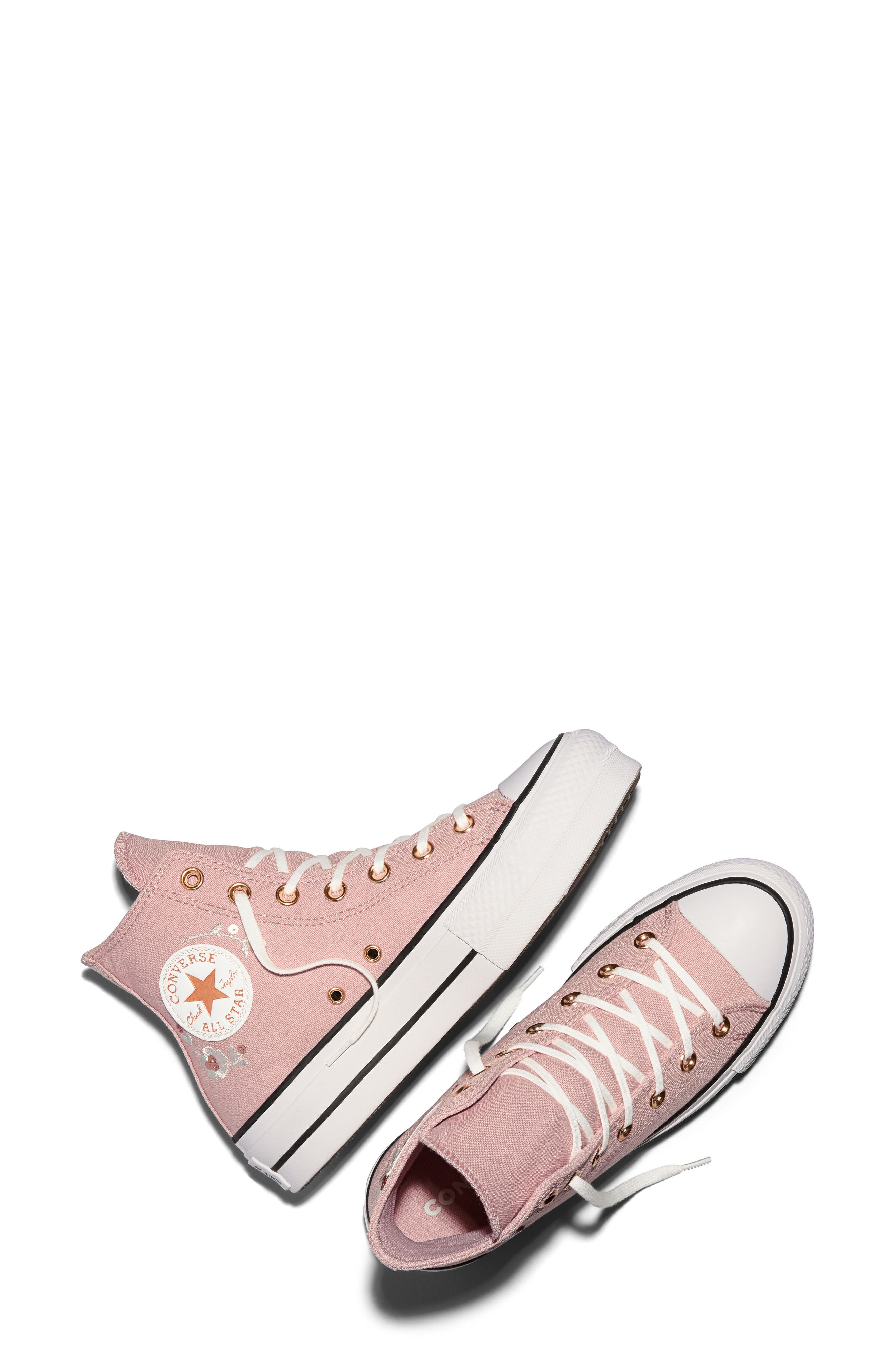 Chuck Taylor All Star Lift High Top Platform Sneaker, Alternate, color, PETAL PIT/ VINTAGE WHITE/ GOLD