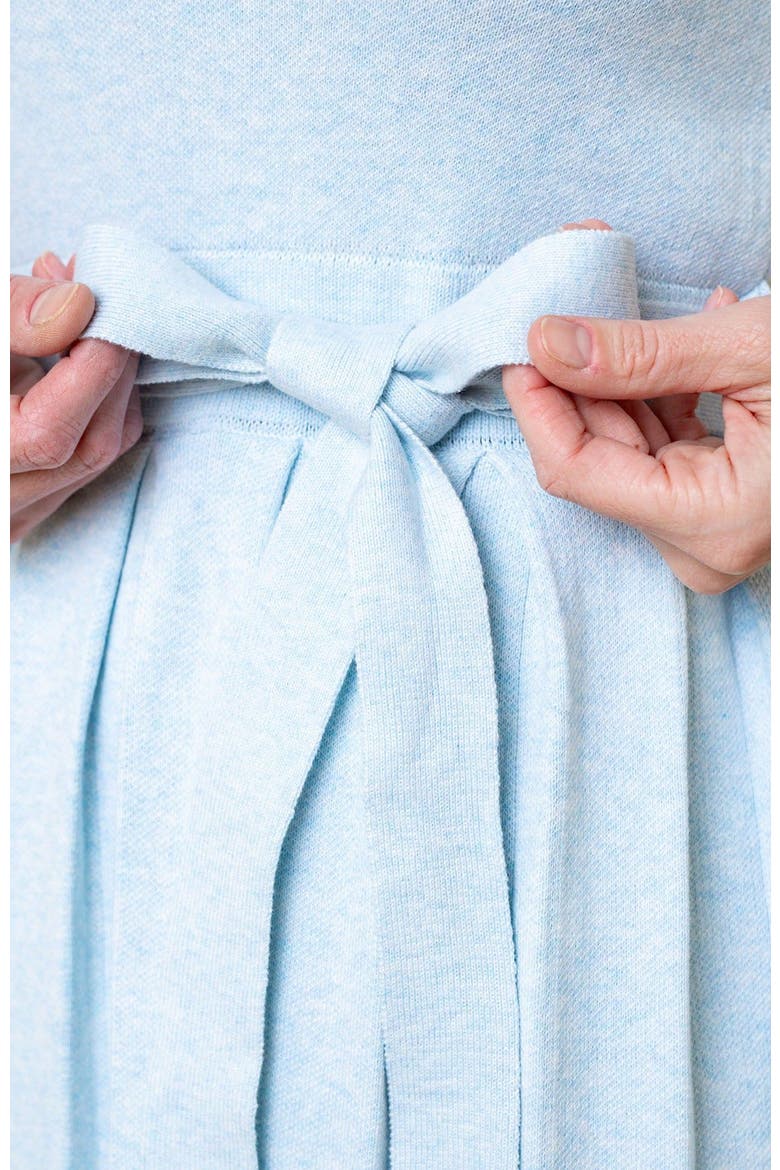 Women's Organic Pleated Sweater Knit Dress, Alternate, color, Light Blue Heather