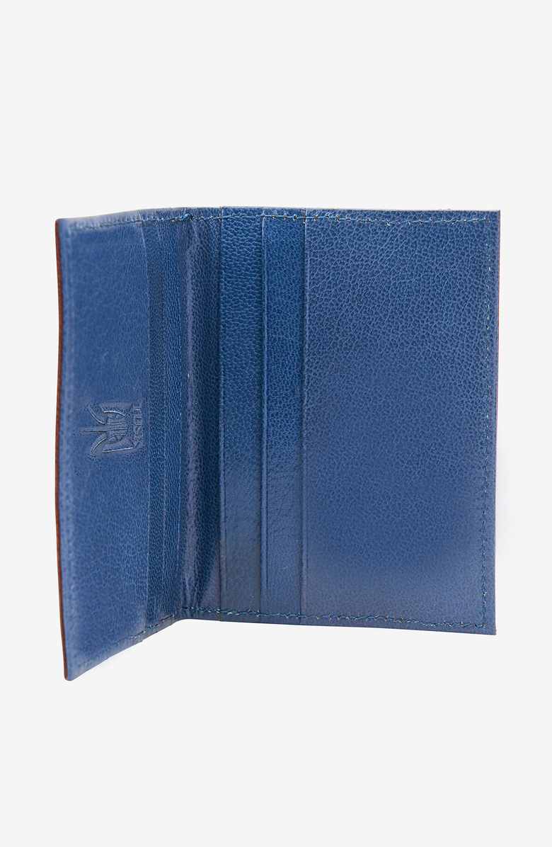 Tusk Leonardo Folded Card Case, Alternate, color, Chocolate / Blue