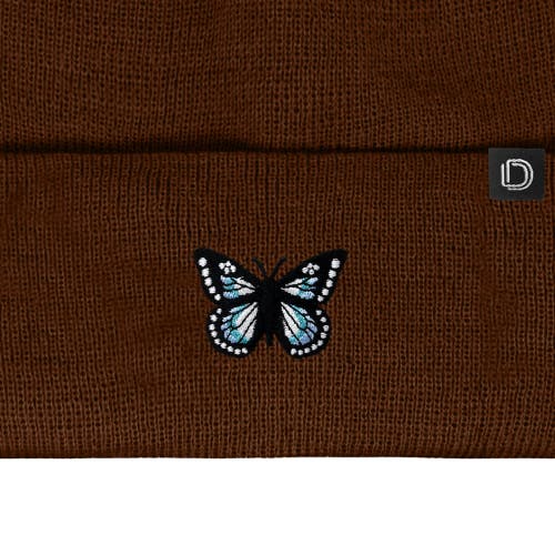 Dalix Butterfly Beanie In Brown