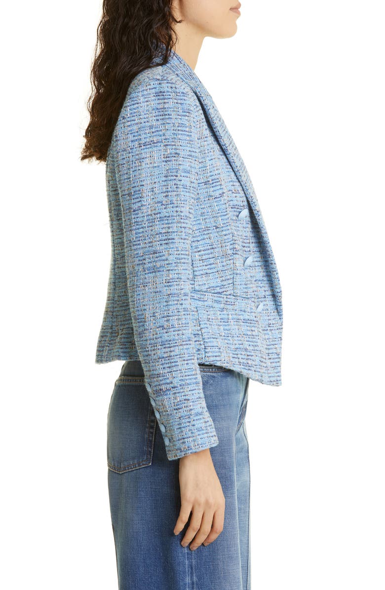 L'AGENCE Brooke Double Breasted Tweed Crop Blazer, Alternate, color, 