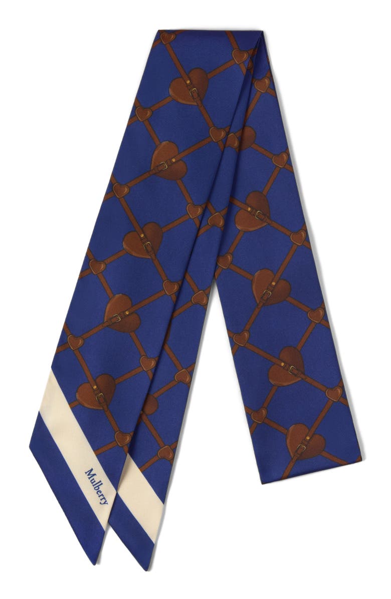 Mulberry Heart Pocket Skinny Scarf, Main, color, Pigment Blue