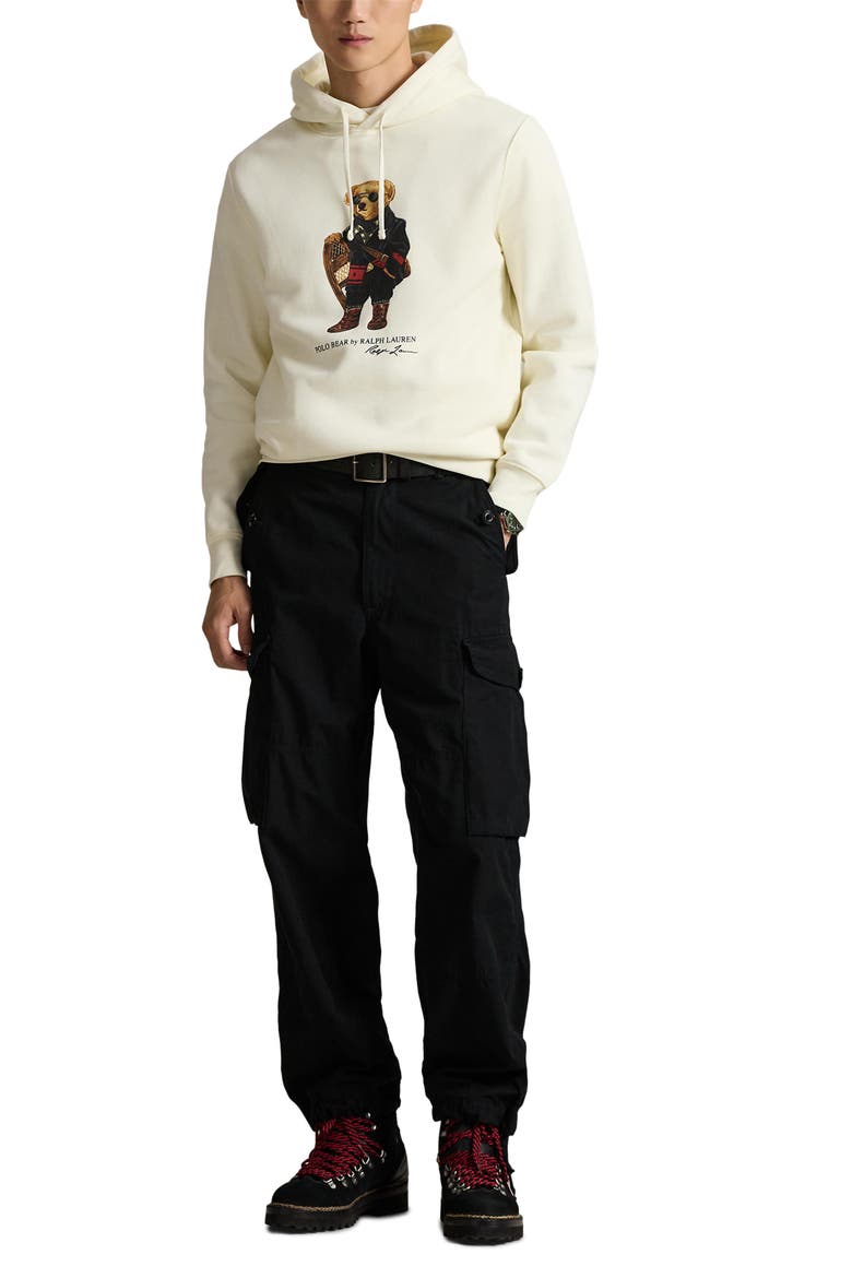 Polo Bear Fleece Graphic Hoodie, Alternate, color, FA25 CLUBHOUSE CREAM HOL BEAR