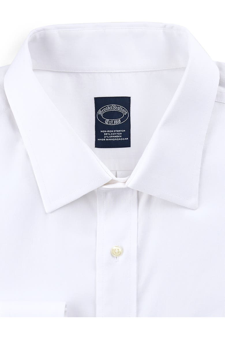 Big & Tall Non-Iron Pinpoint Stretch Dress Shirt, Alternate, color, WHITE