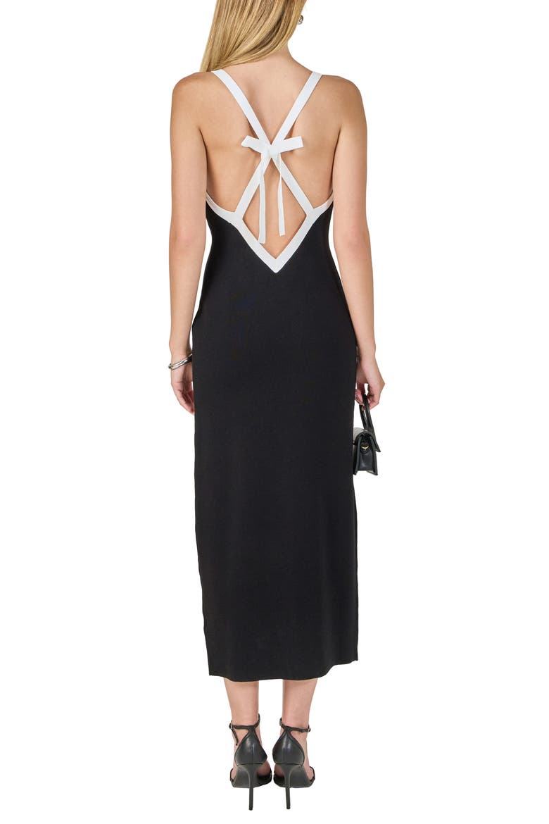 Crossback Knit Midi Dress, Alternate, color, BLACK