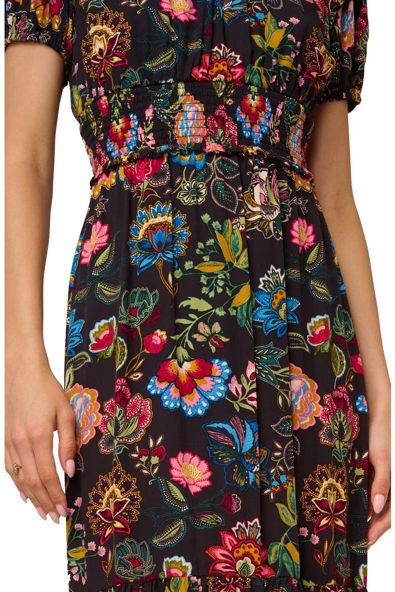 Print Midi Dress, Alternate, color, BURGUNDY MULTI