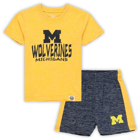 Toddler Wes & Willy Michigan Wolverines Cloudy Yarn T-Shirt & Shorts Set