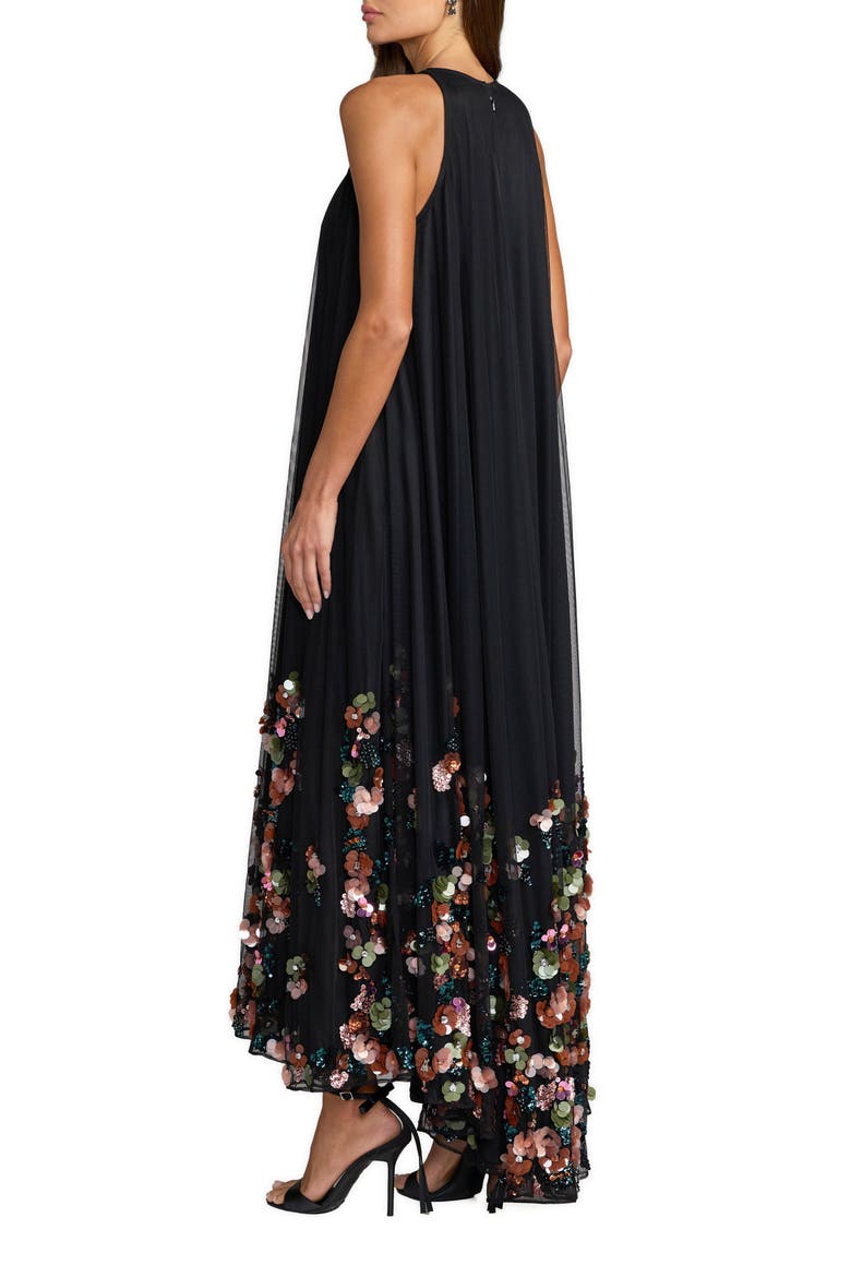 Sequin Embellished Sleeveless High Low Gown, Alternate, color, Black Multi