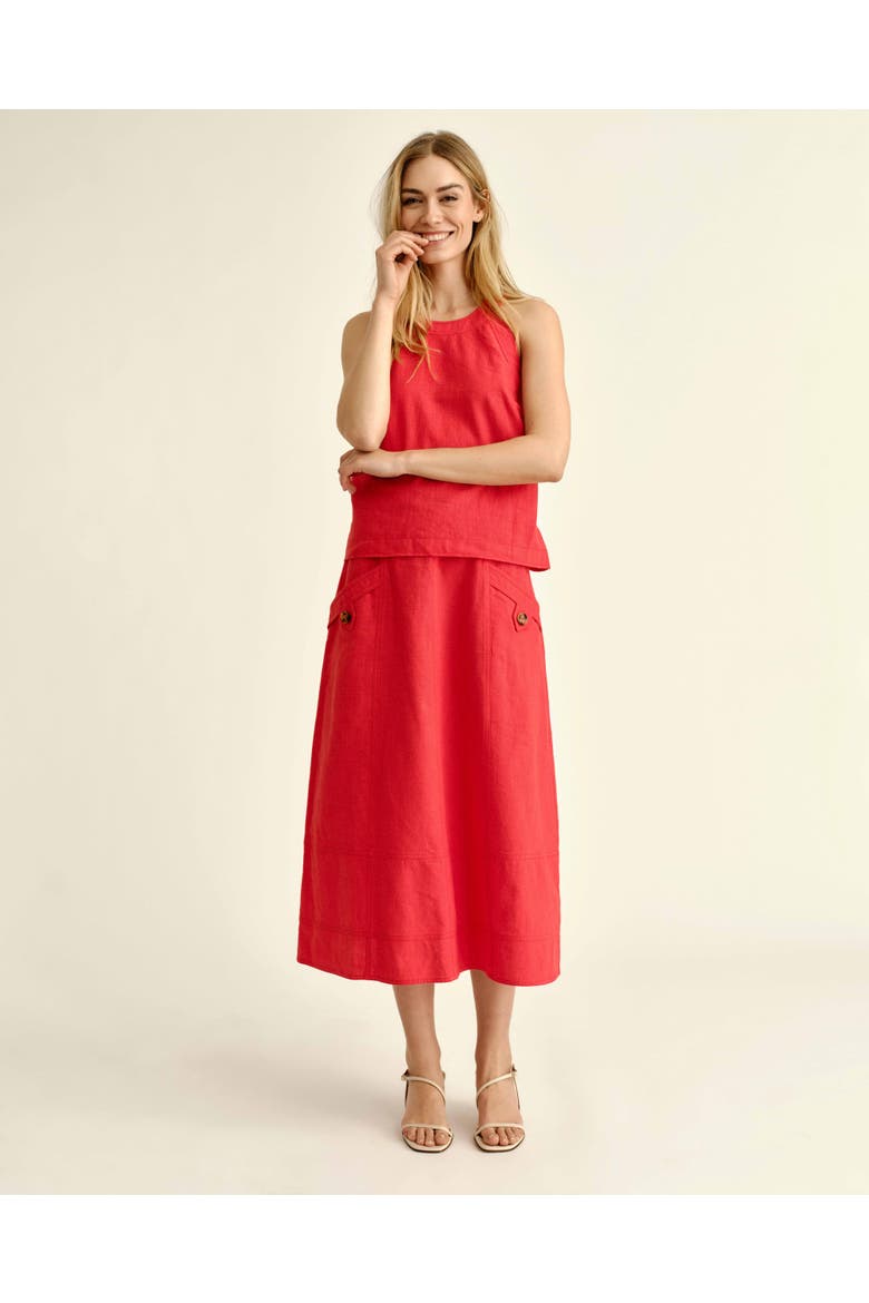 Alice Linen Skirt, Alternate, color, Poppy