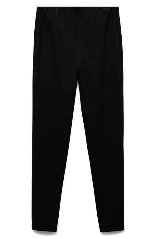 Mango High Waist Crop Skinny Pants In Black