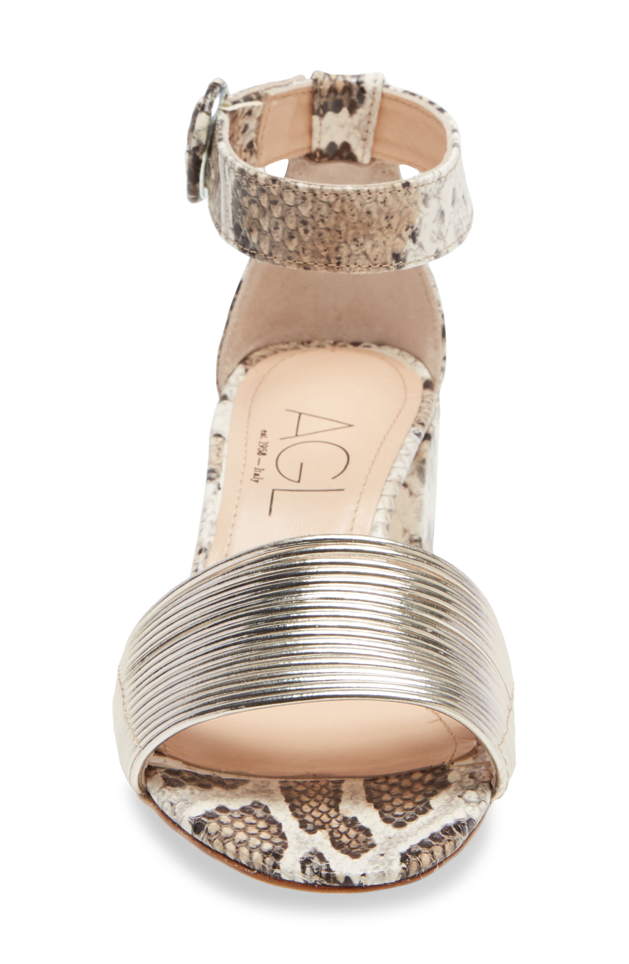 Ankle Strap Sandal, Alternate, color, NATURAL SNAKE/ METALLIC BANDS